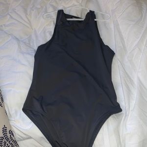 Charcoal high neck body suit